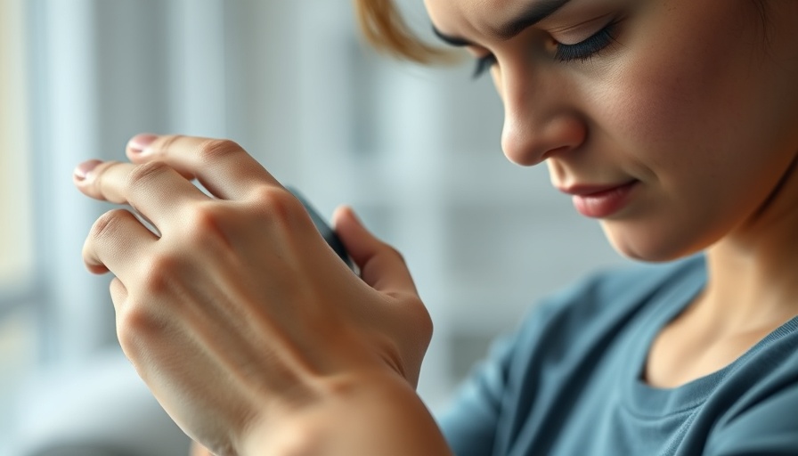 Person checking blood pressure for advanced endometriosis and preeclampsia risk.