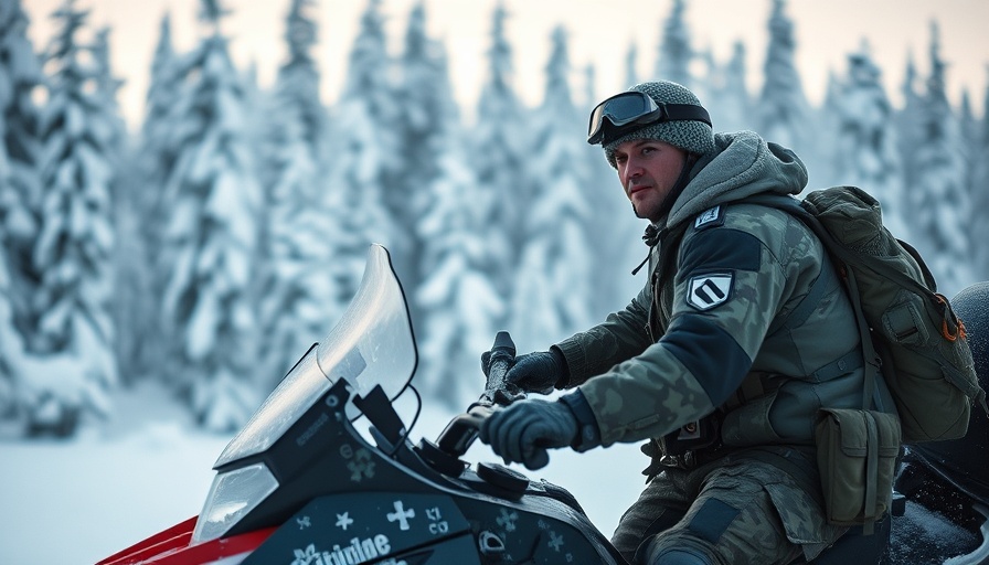 Soldier in America's Arctic war game on a snowmobile.