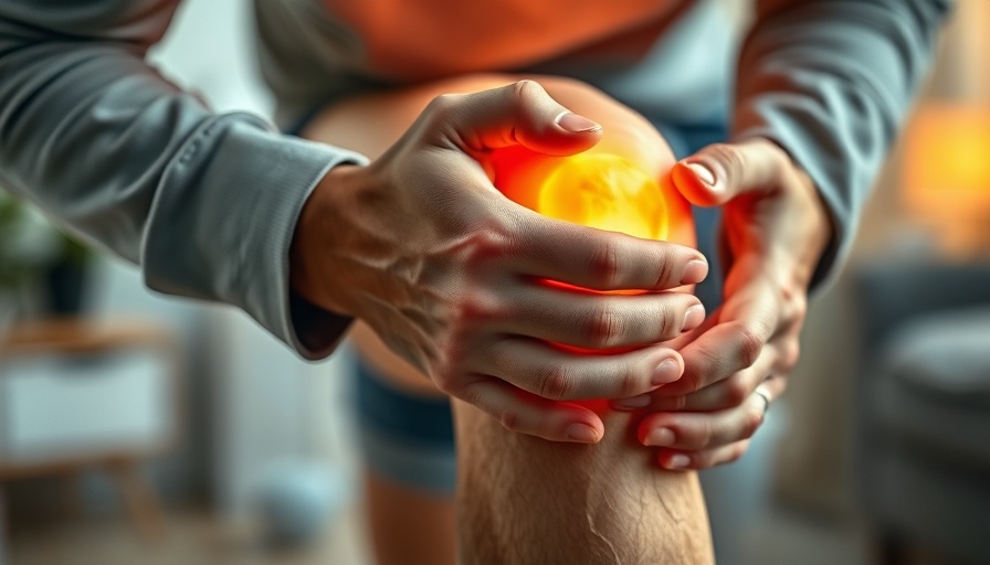 Close-up of knee with glowing joint pain, non-surgical treatments for joint pain.