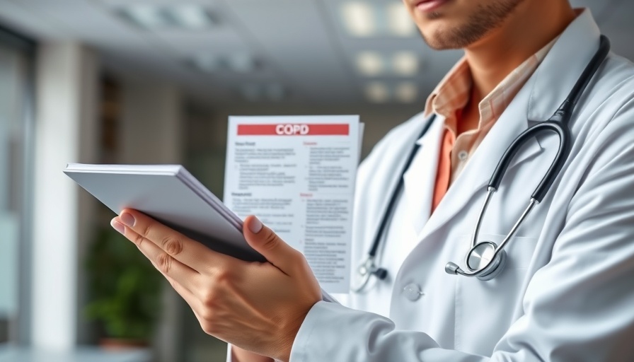 Notepad displaying COPD information held by a doctor.