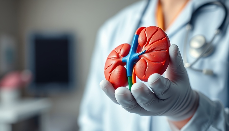 Healthcare professional holding a kidney model in medical setting