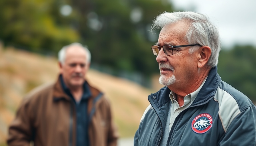 Older man conversing outdoors in football-themed jacket, related to Ohio stadium funding request and political donations.