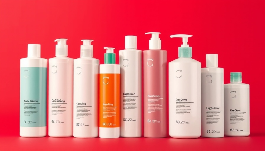 Stylish cleansing conditioners for curls on a red background.