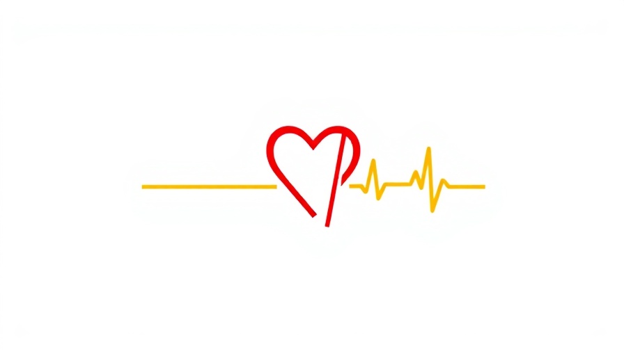 Minimalistic health logo design with red and yellow colors.