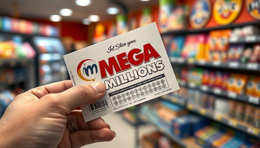 Close-up of Mega Millions ticket, highlighting lottery details.