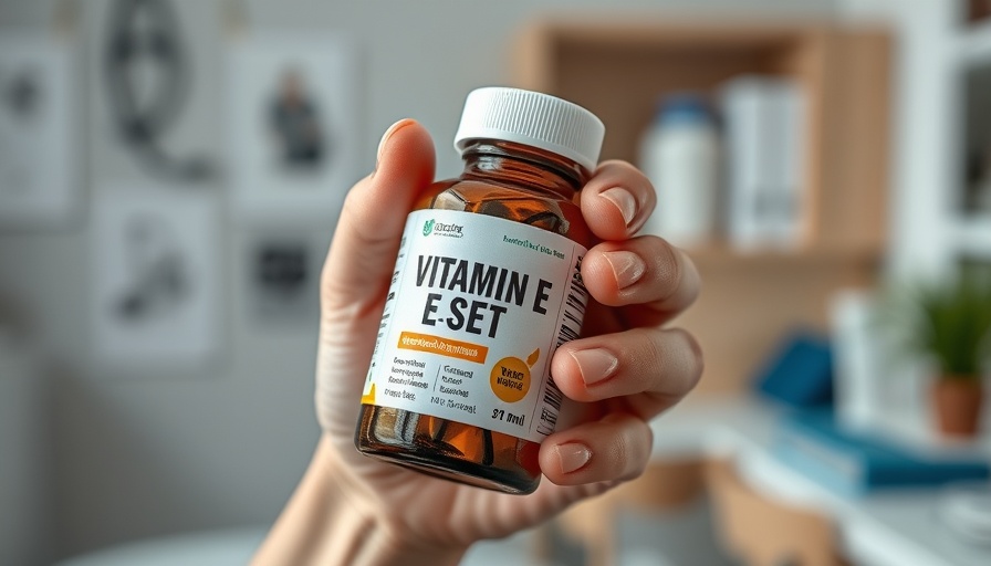 Vitamin E bottle held by doctor, related to vitamin E intake and peripheral artery disease