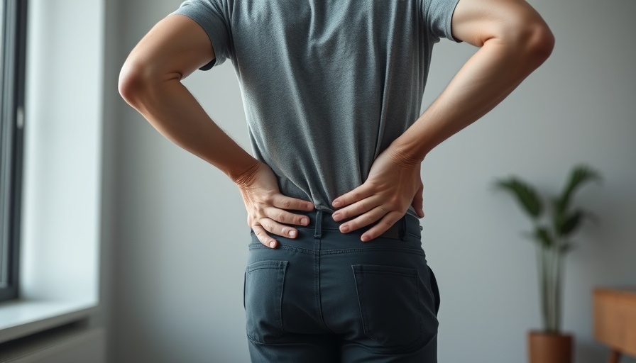 Man with back pain, considering chronic pain surgery solutions.