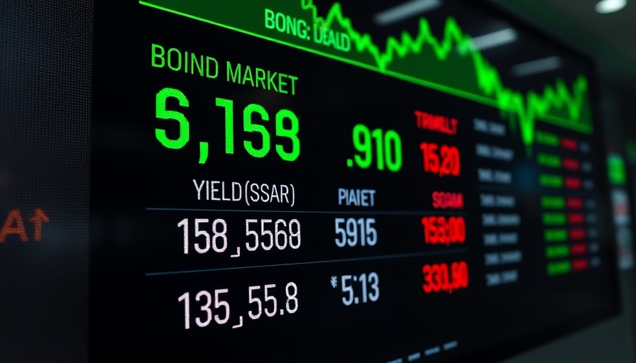 Financial graph showing bond market volatility with data updates.