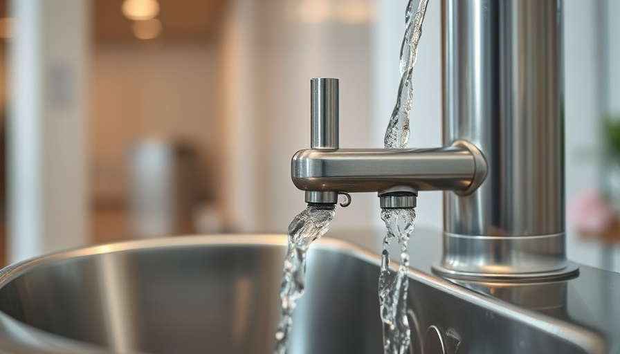 Modern drinking fountain with flowing water, fluoride in drinking water.