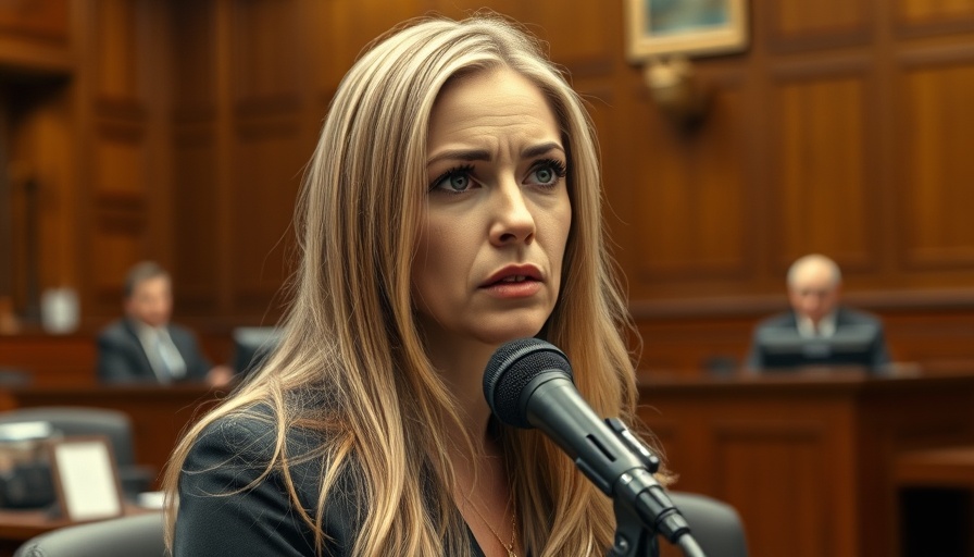 Courtroom scene with concerned woman speaking