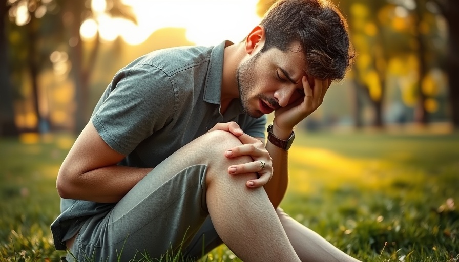 Young man with knee pain seeking joint pain treatment in park