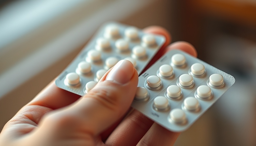 Close-up of oral contraceptive pills being held, focusing on pill packs.