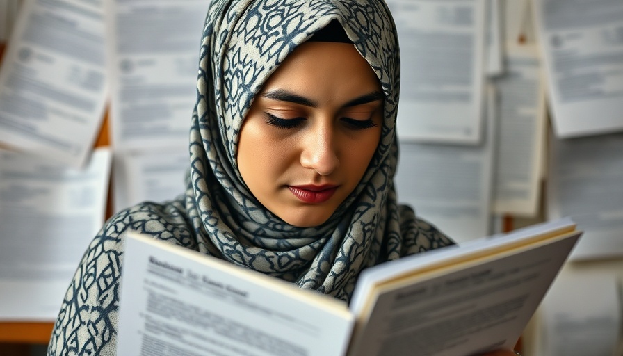 Thoughtful young woman reading documents about UC student safety activism threats.