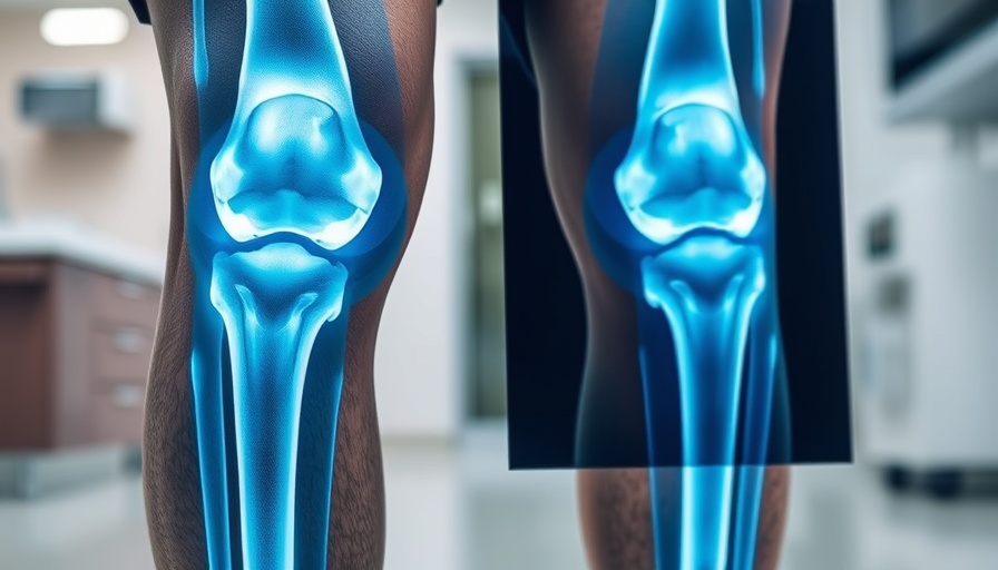 Human knees with X-ray overlay illustrating niggly knees