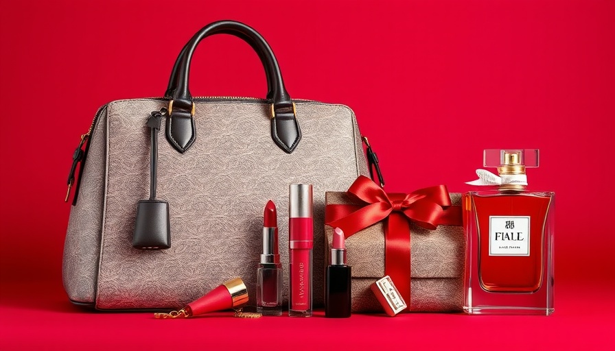 Stylish gifts for women featuring beauty products and a handbag.