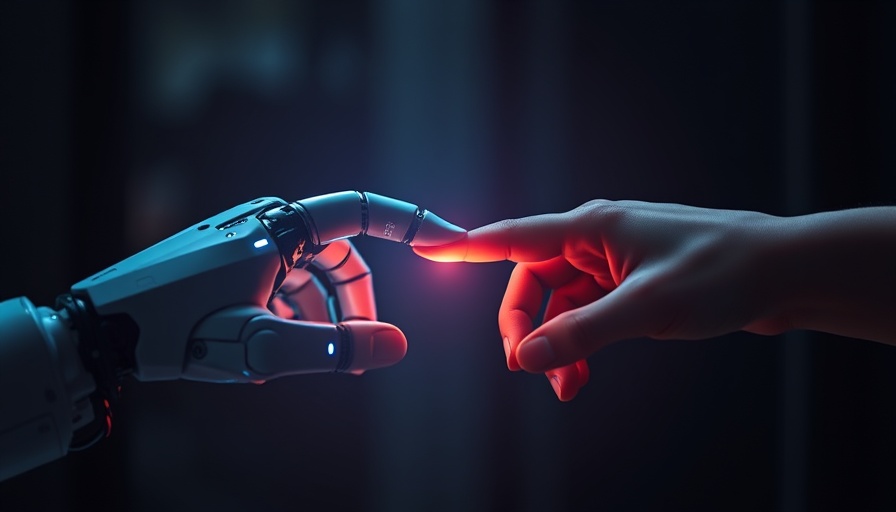 AI in Medical Imaging: Human and robotic hands connect.