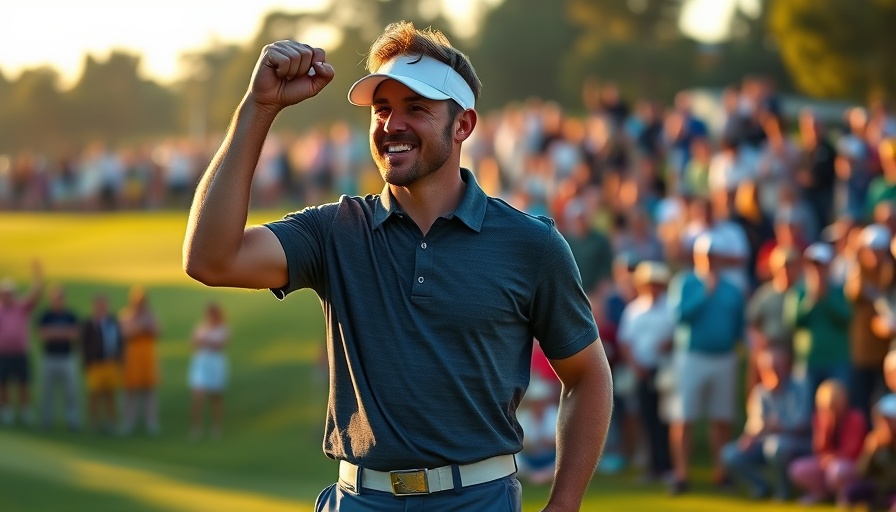 Rory McIlroy Masters win, golfer celebrating with cheers.