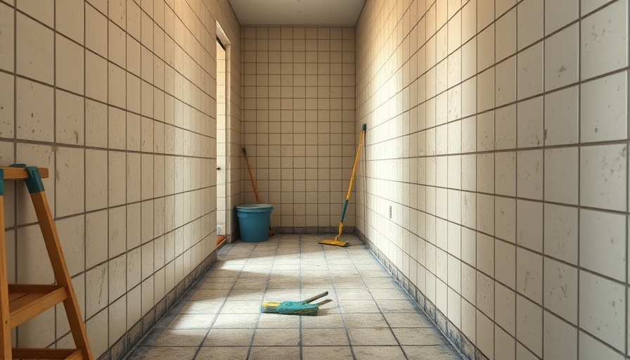 Entry-level house flipping preparation with tools in old hallway.