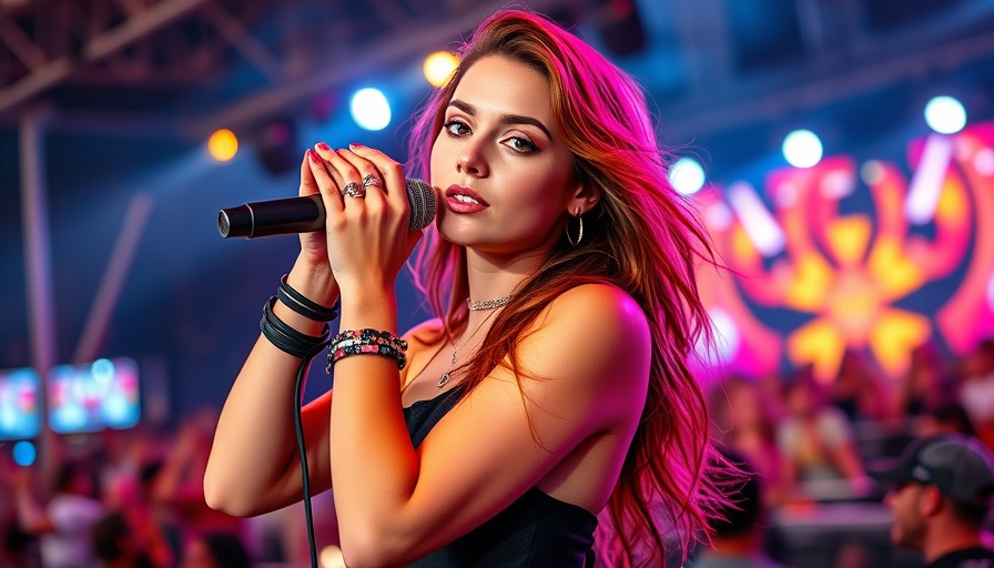 Tyla's Neon Rose Coachella Nails highlighted in a vibrant festival setting.
