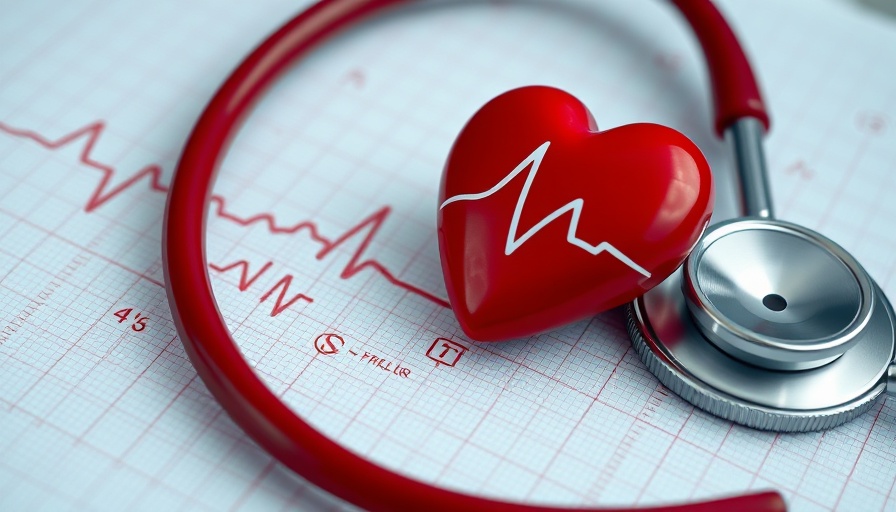 Red heart with heartbeat line, ECG paper, stethoscope for heart health benefits