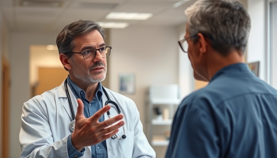 Concerned medical professional explaining tooth decay is permanent.