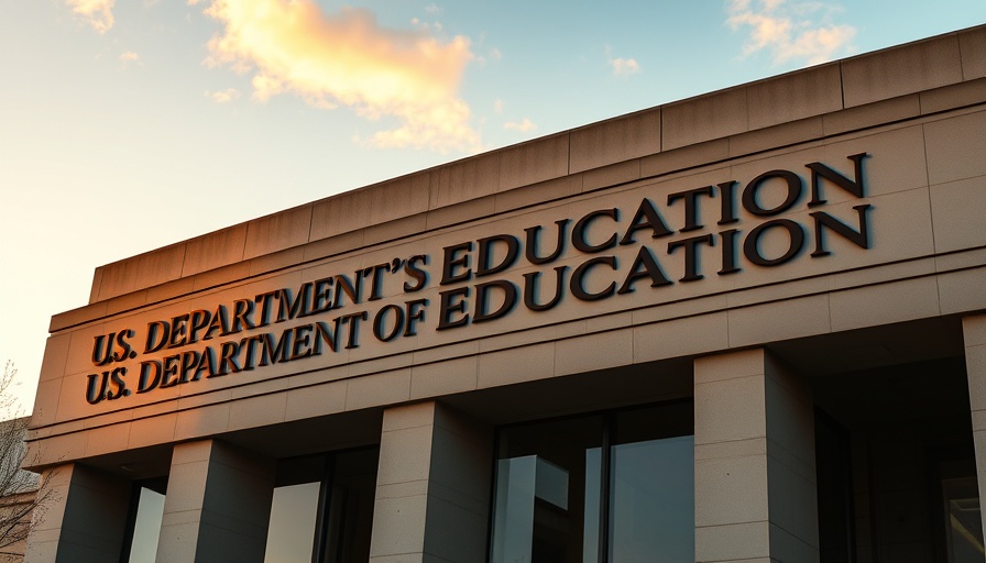 U.S. Department of Education building with prominent signage.