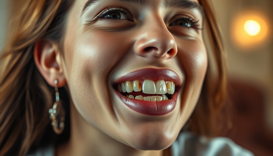 Mental health dental health connection illustrated with decayed teeth.