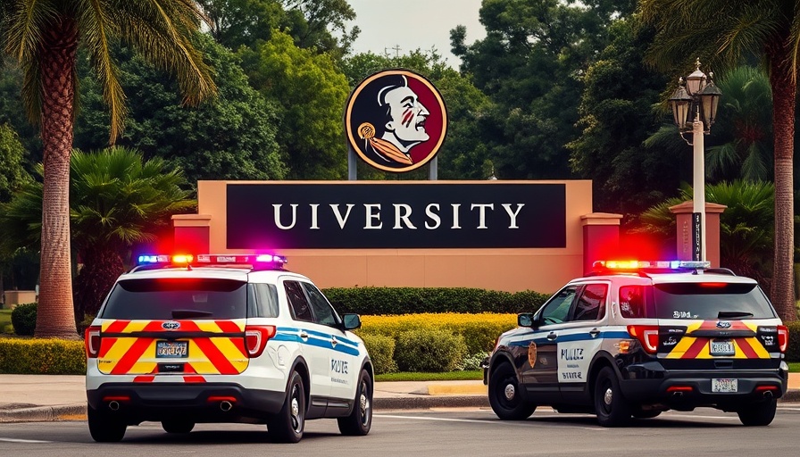 Police vehicles at Florida State University during shooting response