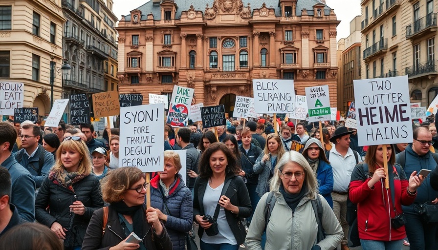 Anti-Trump protests with diverse protesters holding signs.
