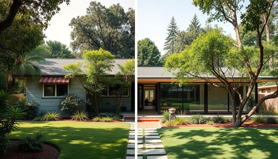 Eichler home renovation before and after comparison, mid-century modern.