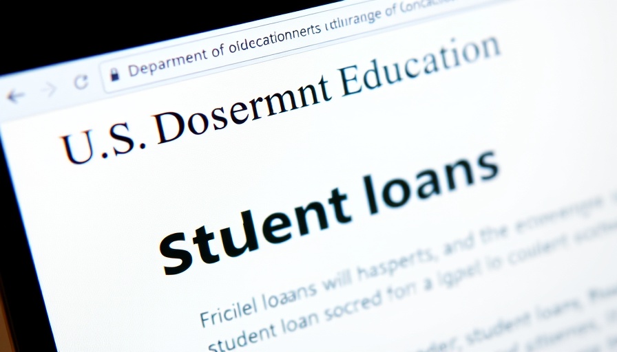 Close-up view of U.S. Department of Education website focused on student loans.
