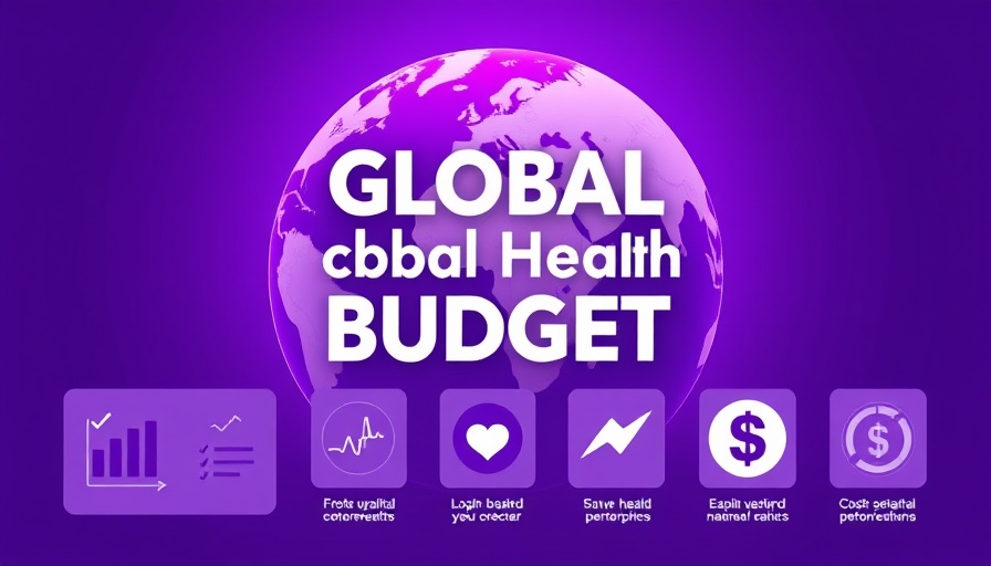 U.S. Global Health Budget infographic with globe and icons.
