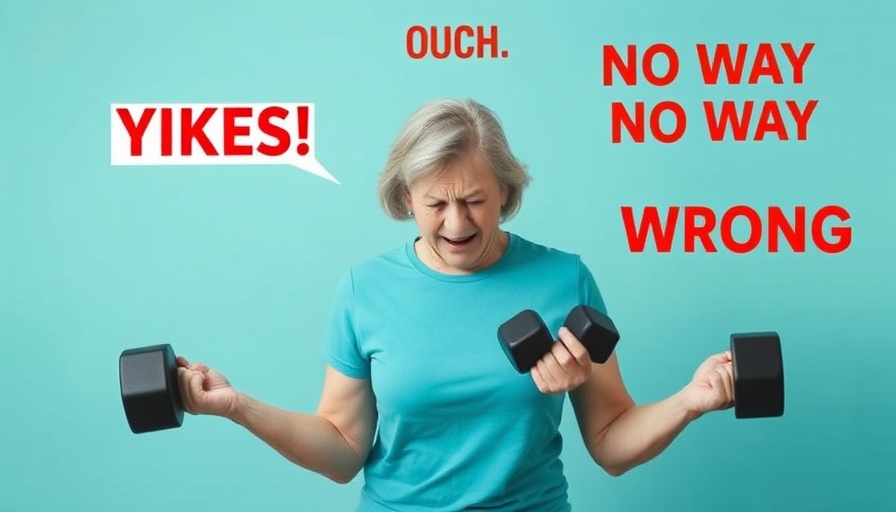 Exercises that are hurting you after 50, middle-aged woman with dumbbells.