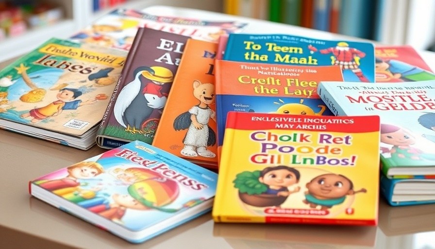 Colorful children's LGBTQ-themed books on display.