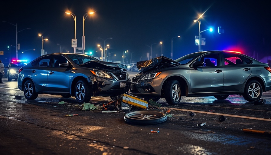 End qualified immunity for police depicted by a nighttime car accident scene.