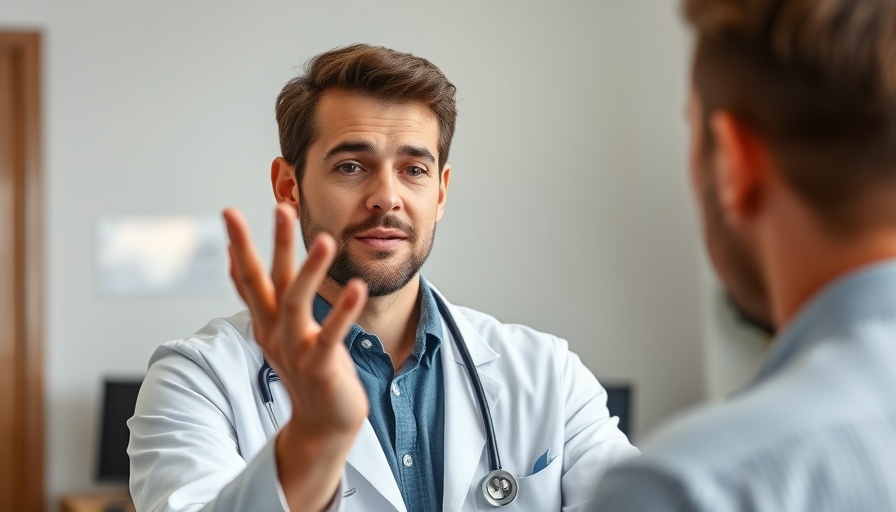 Young male doctor discussing health insights, focusing on gut and eye health.