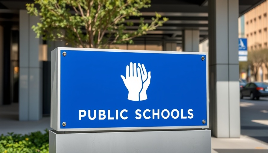 Cincinnati Public Schools sign featuring hands logo, DEI focus.