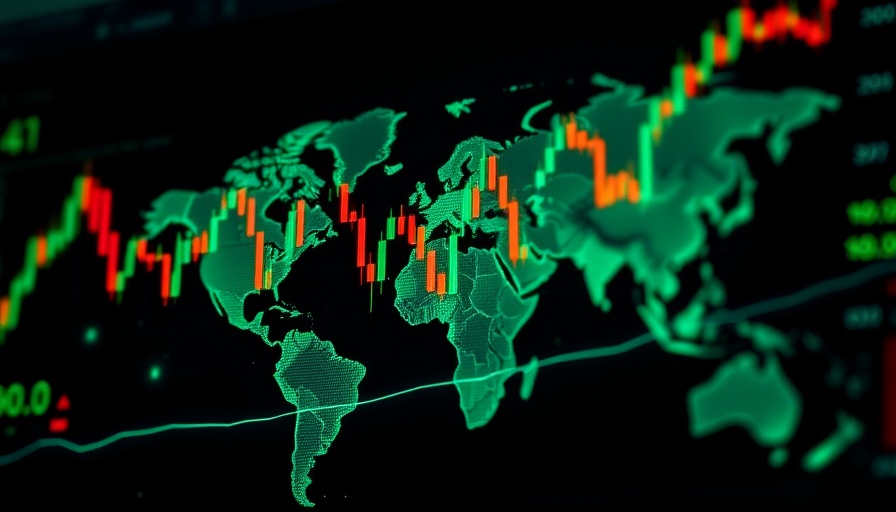 Digital stock market chart visualizing US-China trade relations impact.