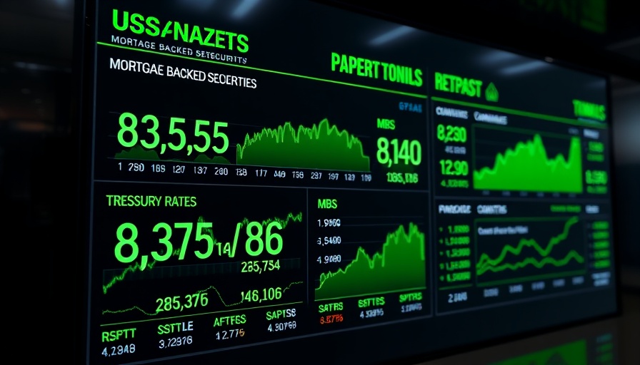 Financial market update screen showing various rates and trends.