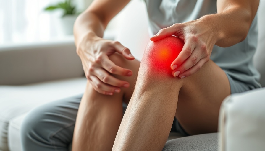 Close-up of knee pain with red highlight for Metformin knee pain treatment.