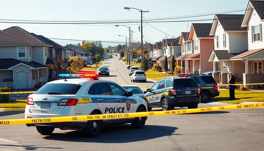 Police vehicles at Madisonville shooting investigation site.