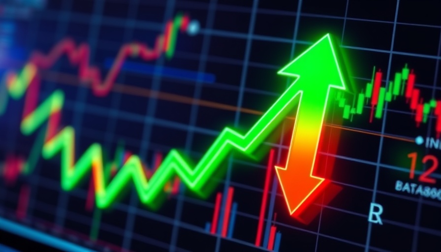 Stock market arrows showing trends, bottom for stocks symbol.