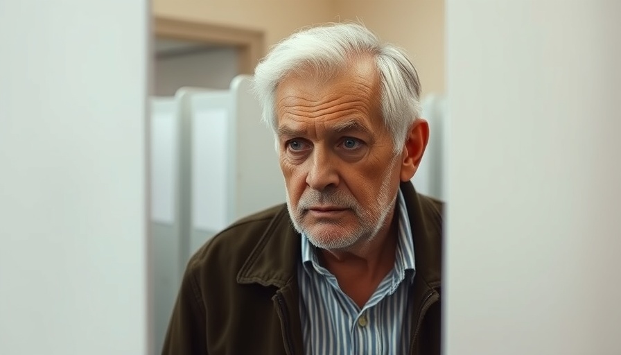 Older man voting in Canada election with focused expression.