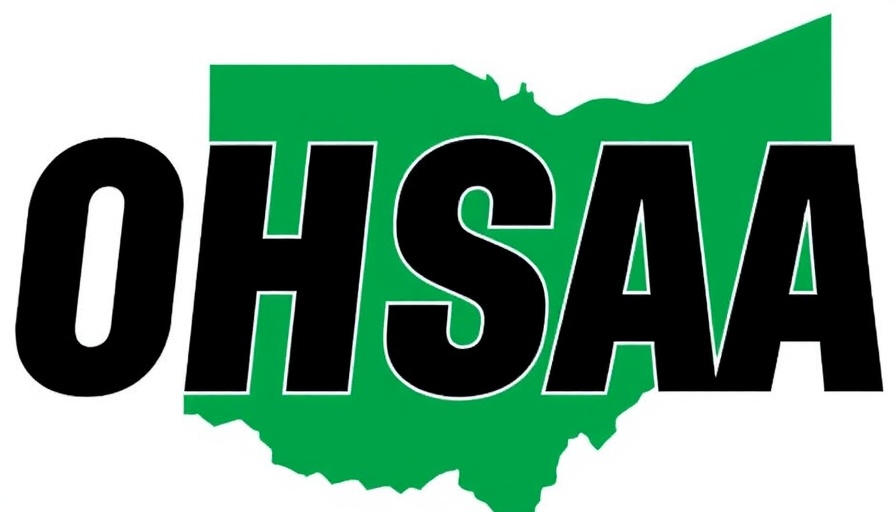 OHSAA logo in green, related to basketball state semifinals in Dayton