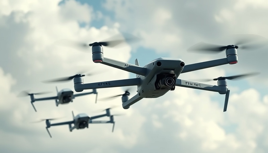 Advanced military drones used as US military drone defense tools in cloudy sky.