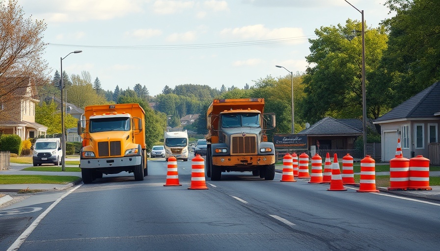 Ohio infrastructure funding in action during suburban road construction.