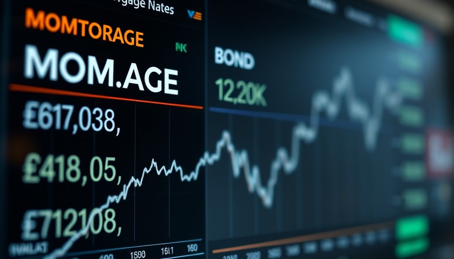 Financial market update with bond yields and downward trend graph highlighting data dependence.