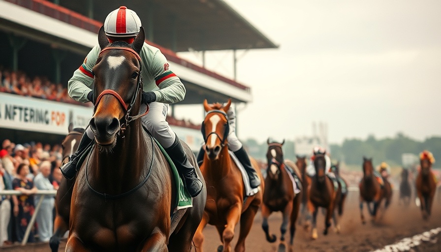 Racehorse and jockey competing at the Kentucky Derby, 151st Derby results scene.