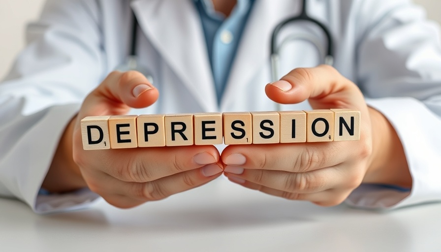 Doctor handling 'depression' blocks highlighting inflammation link in pain and depression.