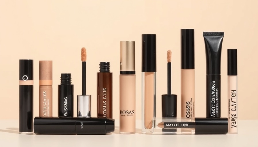 Variety of top concealers including Kosas and Giorgio Armani for mature skin